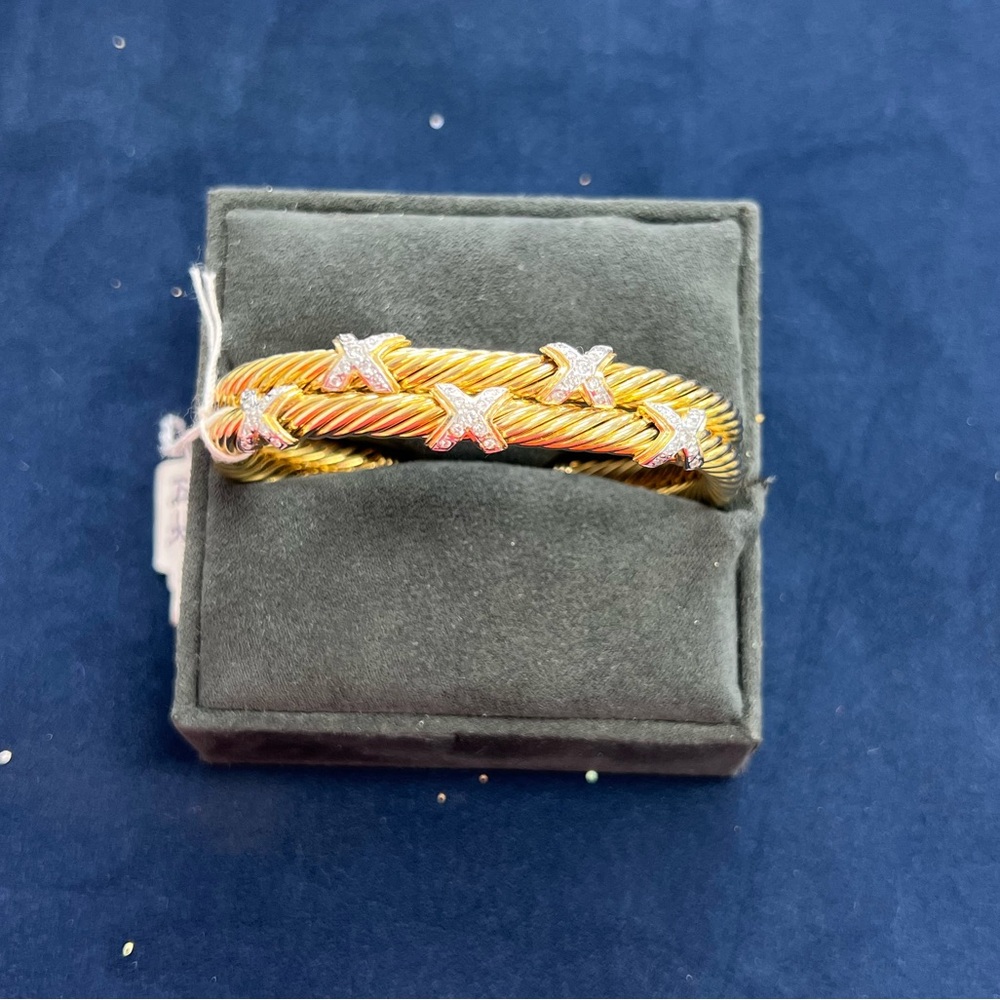 Gold and Diamond Cable bracelet